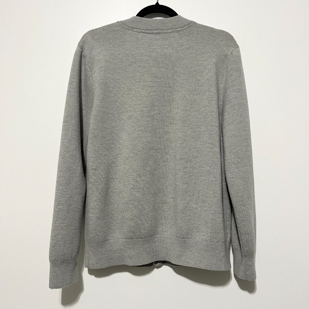 LL Bean Womens Merino Wool Full Zip Cardigan L Minimalist Normcore Layers Bomber - Picture 2 of 11